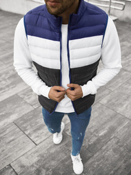 Kamizelka męska pikowana granatowo-czarna OZONEE JS/M13076/392BZ