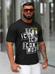 T-shirt męski loose fit czarny OZONEE JS/8B1366/3