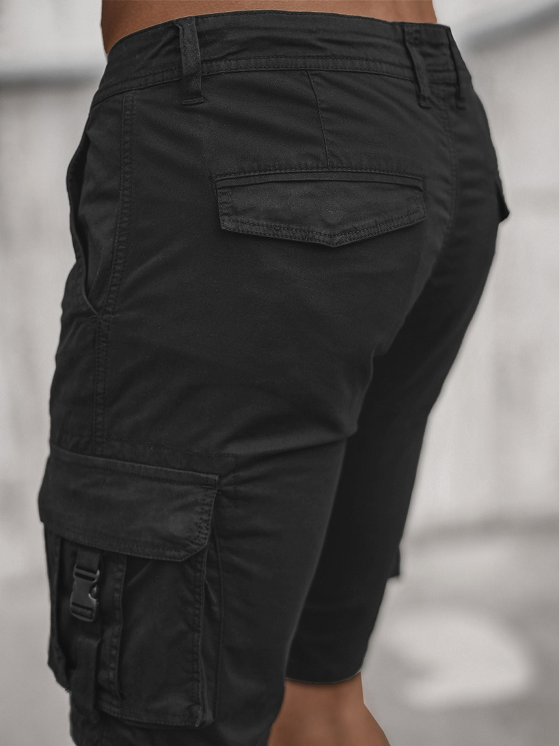 Spodenki męskie chino czarne OZONEE T/BB70009/1