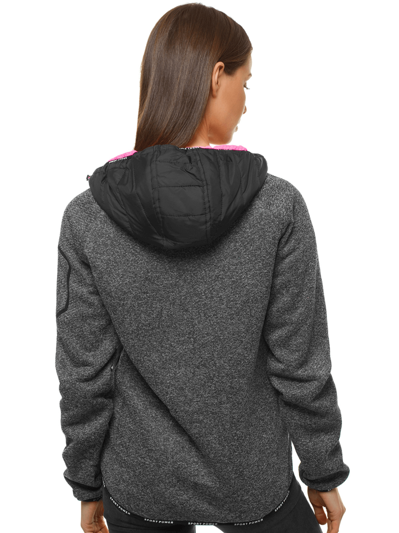 Kurtka damska z kapturem czarna OZONEE JS/KSW4004