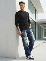 Spodnie jeansowe męskie wide leg niebieskie OZONEE O/KK2885Z