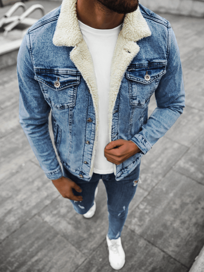 Kurtka męska jeans niebieska OZONEE BN/6627