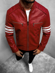 Kurtka skórzana męska bordowa OZONEE YD/BF59359Z