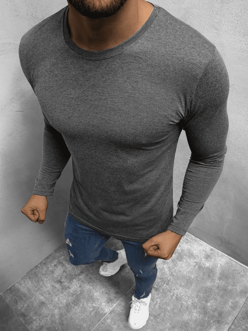 Longsleeve męski grafitowy OZONEE O/1209Z