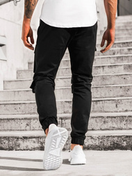 Spodnie męskie chino joggery czarne OZONEE G/2787