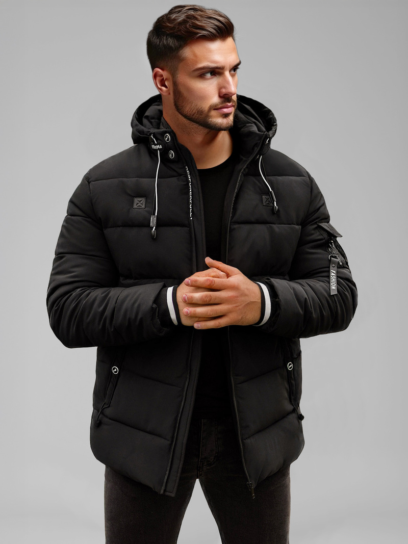 Kurtka męska pikowana czarna OZONEE JS/57M7502/392Z