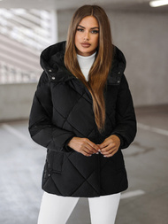 Kurtka zimowa damska pikowana czarna OZONEE JS/5M3175/392Z