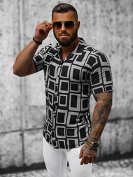 Сорочка чоловіча з коротким рукавом Чорна OZONEE E/1400/117