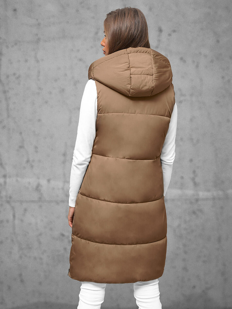 Стьобаний жіночий жилет Темно-Бежева OZONEE JS/16M9093/62Z