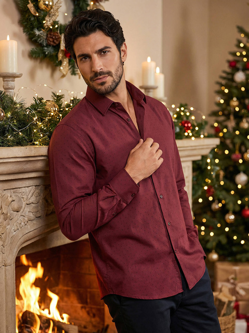 Cорочка чоловіча Бордова OZONEE V/V182Z