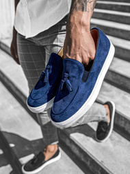 Buty męskie slip on granatowe tam/475