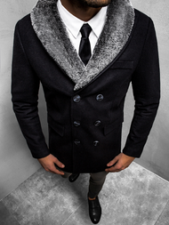 Płaszcz męski czarny OZONEE O/5626