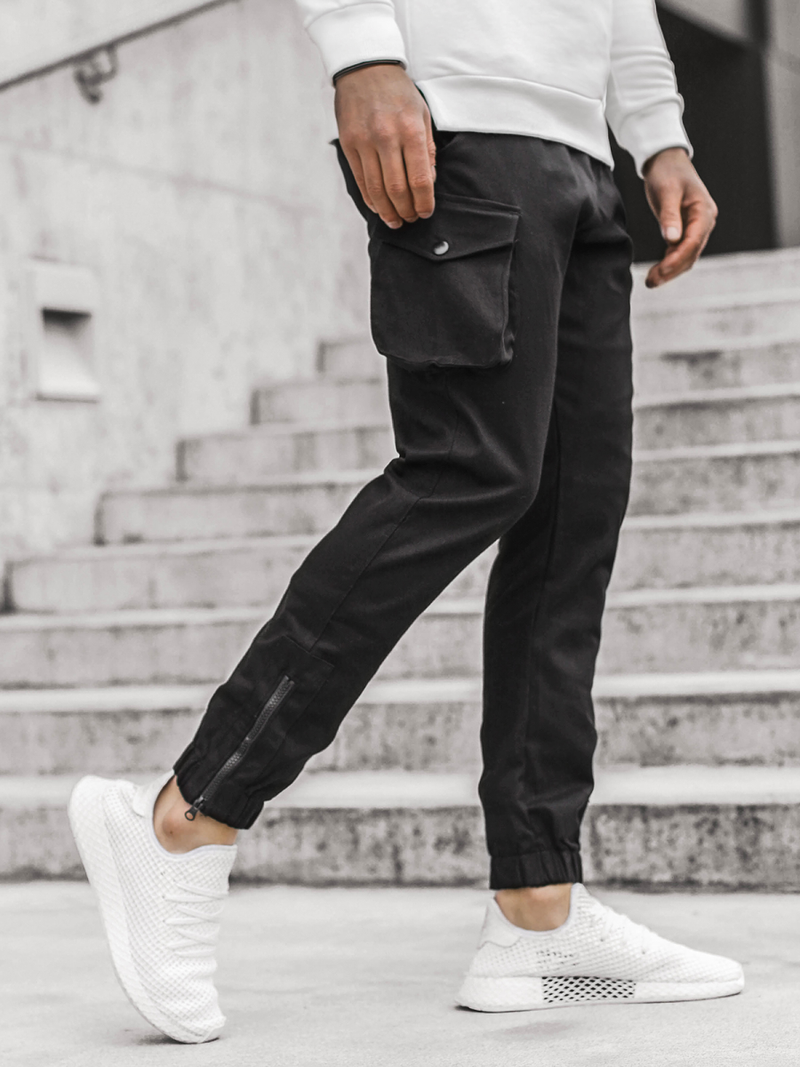 Штани чоловічі джоггери Чорнi OZONEE A/705