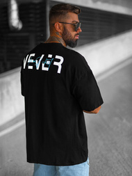 T-shirt męski oversize czarny OZONEE O/3430