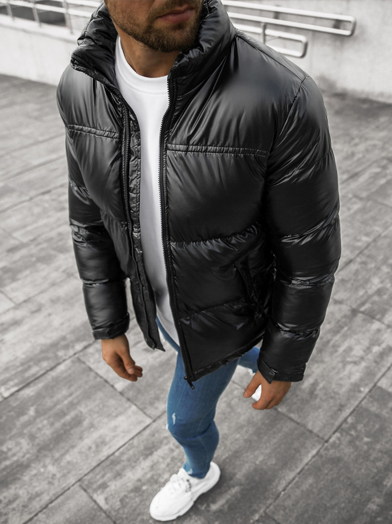 Kurtka zimowa męska pikowana czarna OZONEE JB/JP1188/3Z