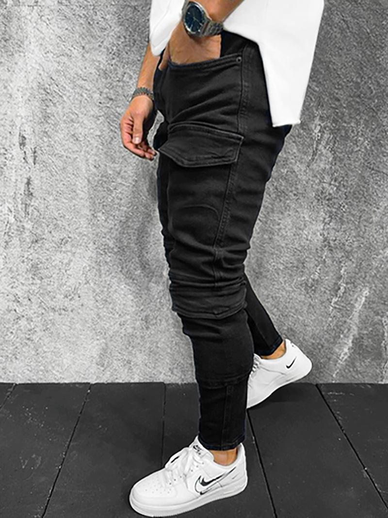 Spodnie jeansowe męskie czarne OZONEE O/B6544