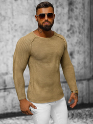 Sweter męski camelowy OZONEE L/1442Z