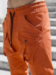 Spodnie męskie chino joggery ciemny-camel OZONEE G/11144