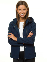 Kurtka softshell damska z kapturem granatowa OZONEE JS/HD181/4