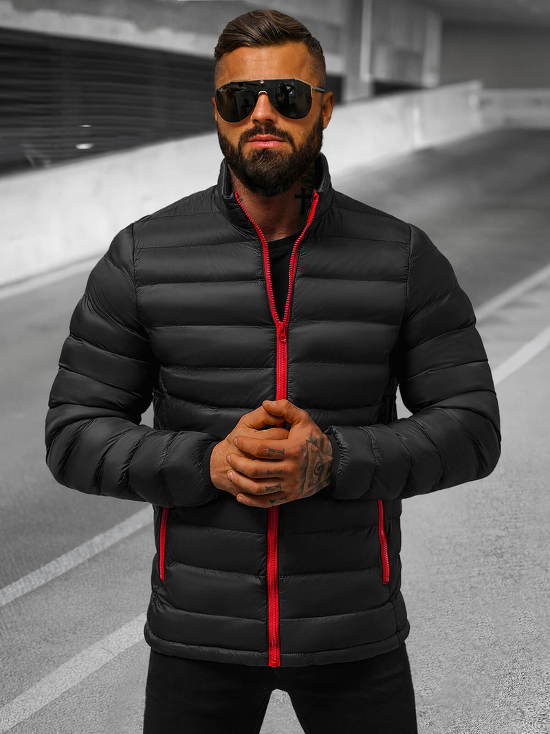 Kurtka męska przejściowa czarna/2 OZONEE JB/JP1111