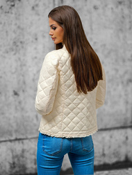 Kurtka damska pikowana ecru OZONEE O/H956