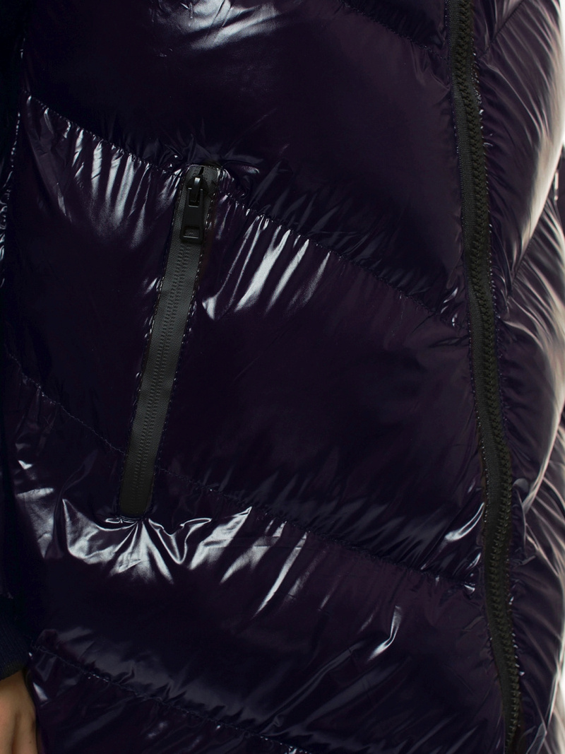 Kurtka zimowa damska parka z futerkiem ciemno-fioletowa OZONEE JS/M23069/4