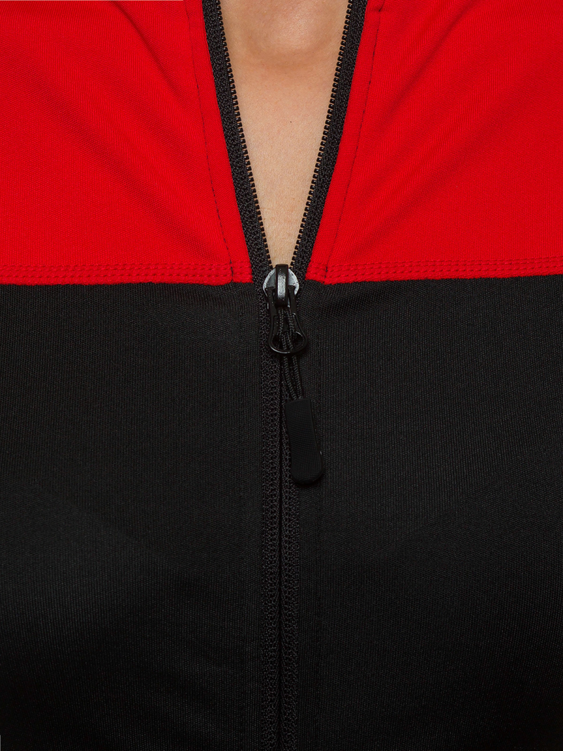Bluza damska rozpinana czarno-czerwona OZONEE JS/HD149/5