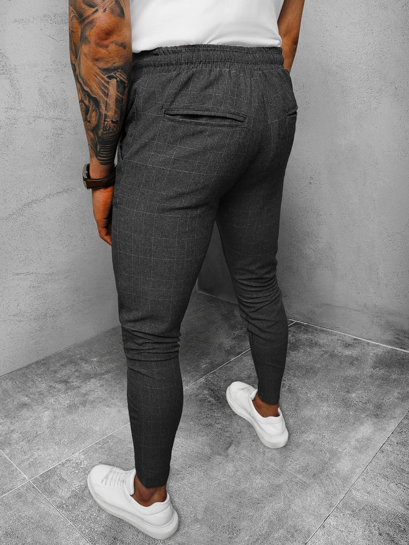 Spodnie męskie chino materiałowe grafitowe OZONEE DJ/2280/22