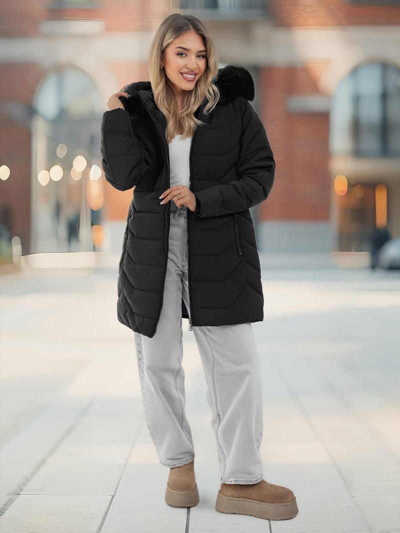 Куртка жіноча чорна OZONEE JS/16M9121/392Z