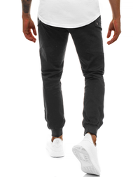 Spodnie męskie chino joggery czarne OZONEE O/11103