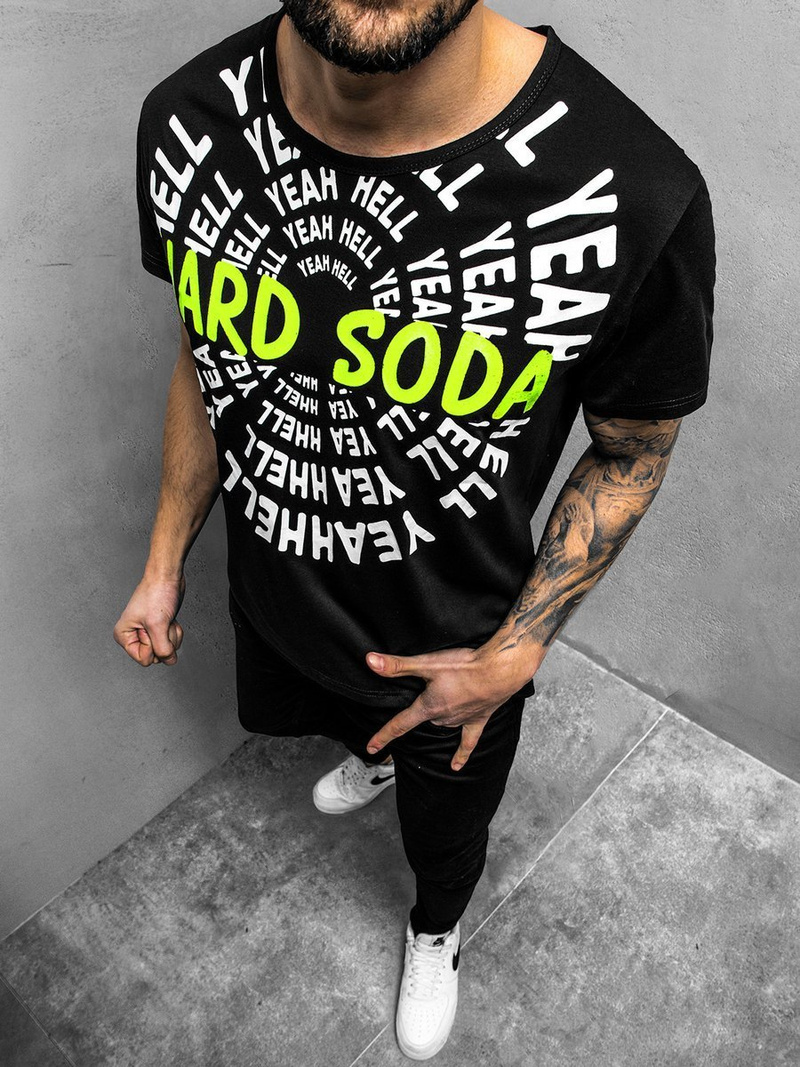 Футболка чоловіча Чорна OZONEE JS/KS1948Z