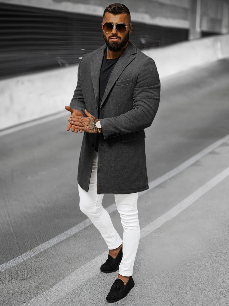 Пальто чоловіче Графітовий OZONEE JB/1047Z