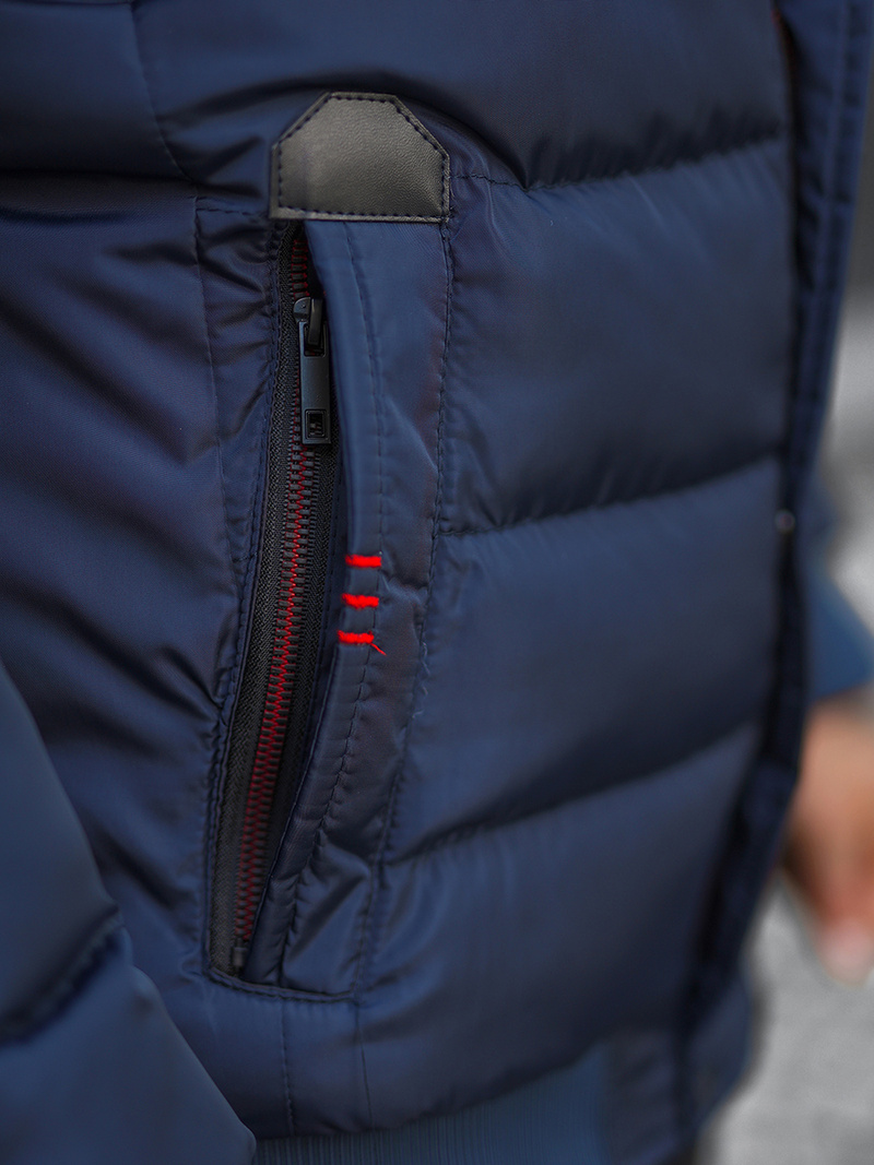 Kurtka zimowa męska pikowana granatowa OZONEE JB/JP1185Z