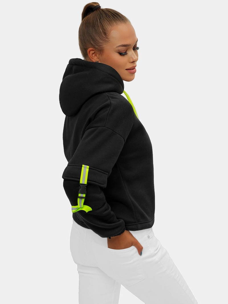 Bluza z kapturem damska czarna OZONEE JS/B26031Z