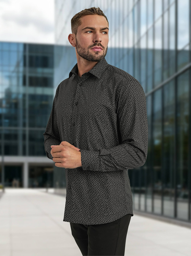 Cорочка чоловіча чорна OZONEE V/V184