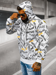 Bluza z kapturem męska biała OZONEE JS/8B1101/1