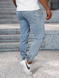 Spodnie jeansowe joggery męskie jasno-niebieskie OZONEE NB/MP0272BC