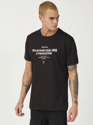 T-Shirt męski z nadrukiem czarny OZONEE MR/21516