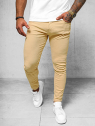 Spodnie jeansowe męskie beżowe OZONEE O/E7887M