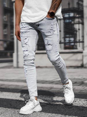 Spodnie jeansowe męskie szare OZONEE DO/2460/1