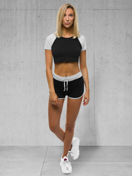 Komplet sportowy dwuczęściowy czarno-szary OZONEE Z/D1022