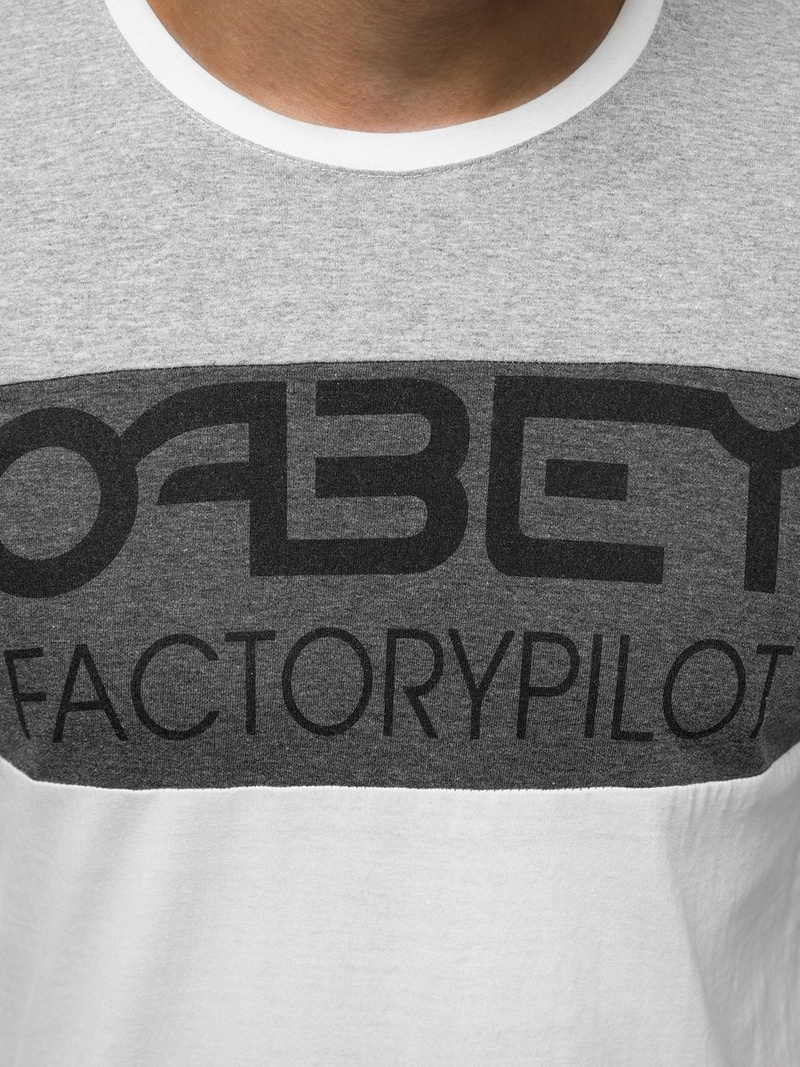 T-Shirt męski z nadrukiem biały OZONEE O/1179Z