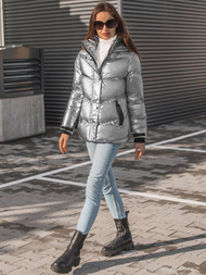 Kurtka zimowa damska srebrna OZONEE JS/M23065/4