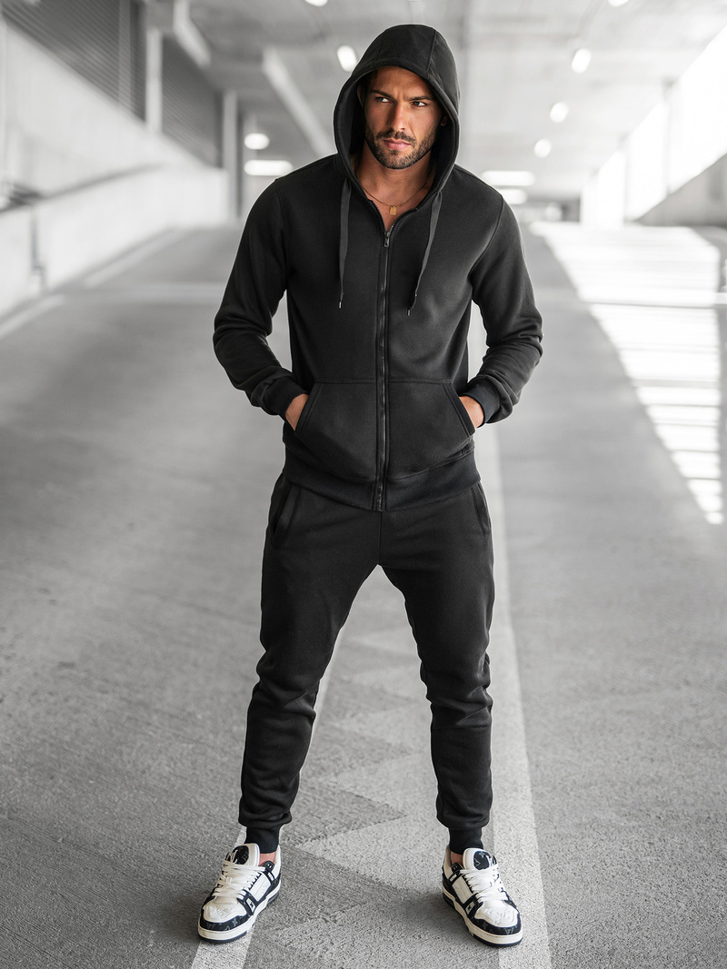 Спортивний костюм чоловічій чорний OZONEE JS/68C10386/3Z