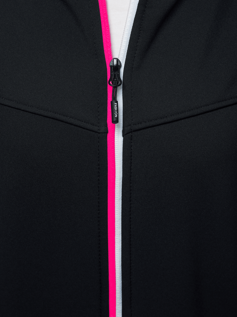 Kurtka softshell damska z kapturem czarna OZONEE JS/KSW6005