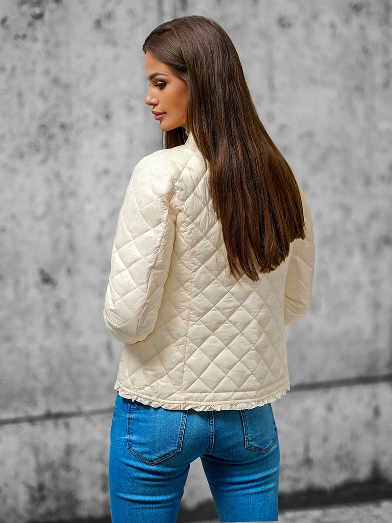 Kurtka damska pikowana ecru OZONEE O/H956