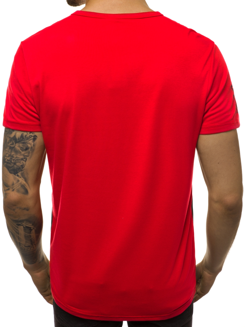 T-Shirt męski czerwony OZONEE JS/SS10979