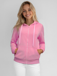 Bluza damska rozpinana z kapturem jasno-różowa OZONEE JS/W03Z