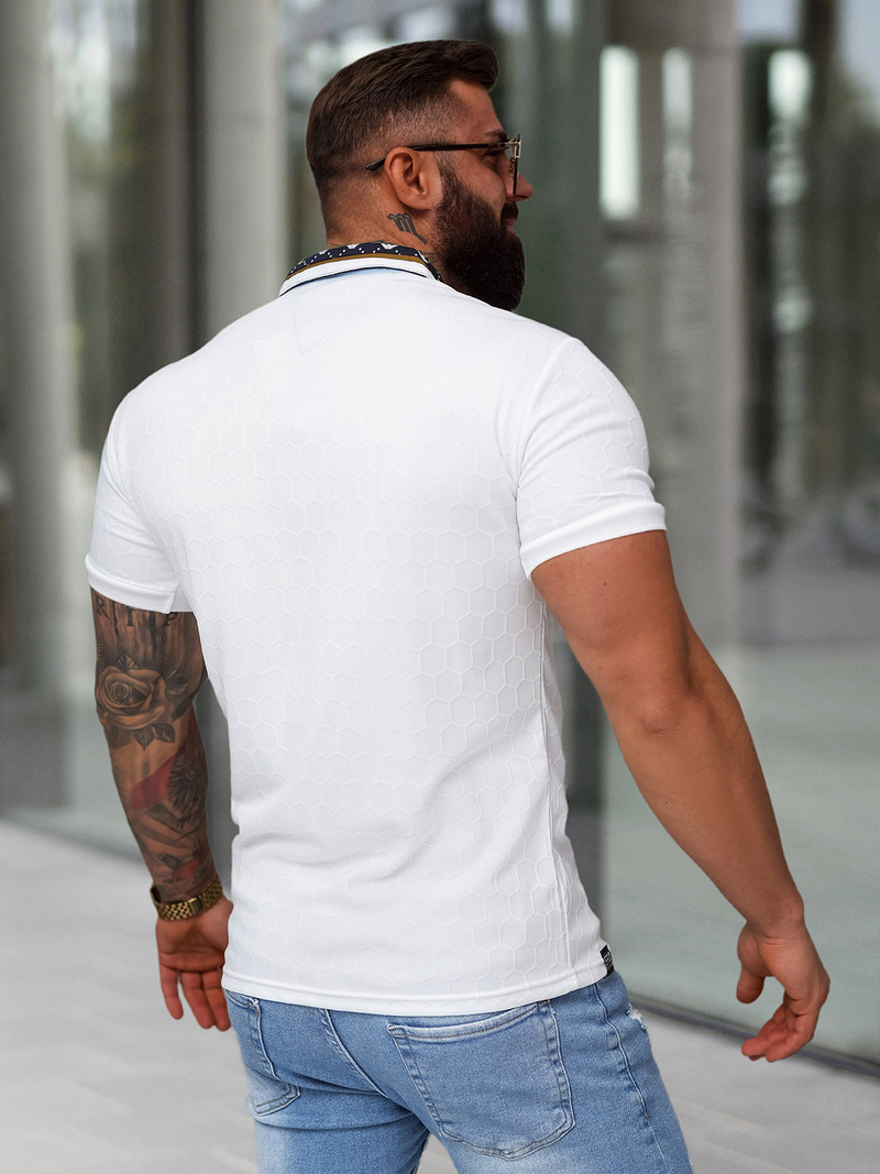 Koszulka męska polo biała OZONEE O/QQ921