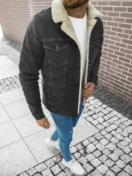 Kurtka męska jeans ciemno-grafitowa OZONEE BN/7317